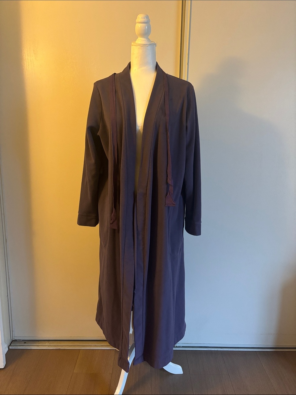 Gilligan & O'Malley Purple Long Open-Front Robe
